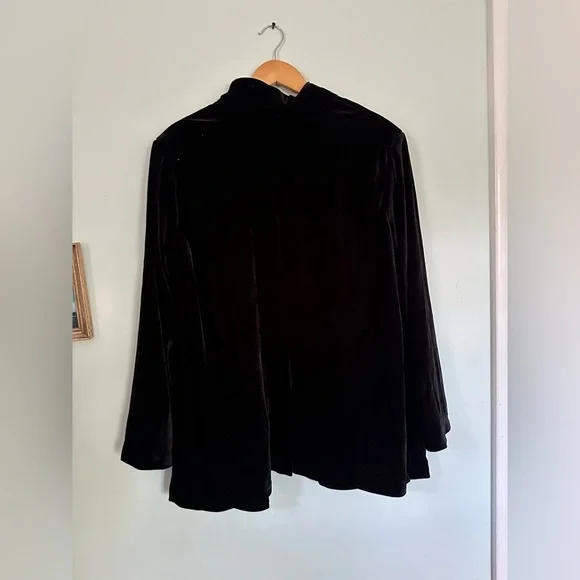 Anthropologie Endless Rose Black Velvet blazer - Picture 5 of 6